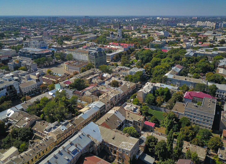 Panorama von Odesa aus der Vogelperspektive<br><br>Одеса з висоти пташиного польоту<br><br>The bird's eye panorama of Odesa